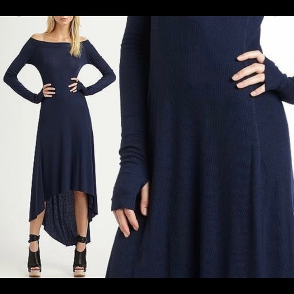 BCBGmaxazria Maxi Navy Blue Dress - Picture 2 of 5